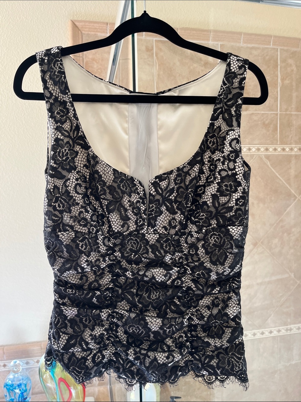Black Lace Overlay Crop Top - Elegant Feminine Style
